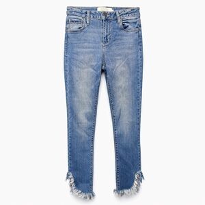 Hidden Skinny Jeans Size 24 Raw Hem Frayed Ankle Stretch Denim